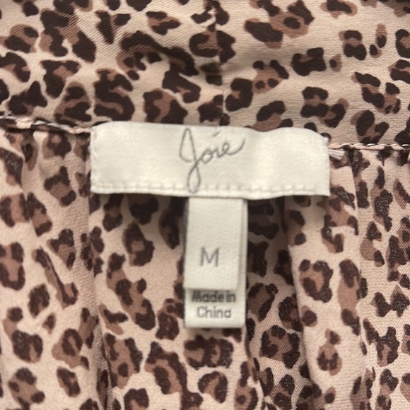 Joie Leopard print short sleeve blouse, Medium - Picture 2 of 6